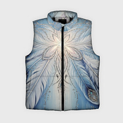 Женский жилет Ледяной перьевой орнамент со светом, цвет: 3D-черный