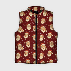 Женский жилет Паттерн с Сантой, цвет: 3D-черный