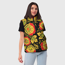 Женский жилет Хохлома, цвет: 3D-красный — фото 2