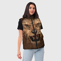 Женский жилет Взгляд льва, цвет: 3D-красный — фото 2