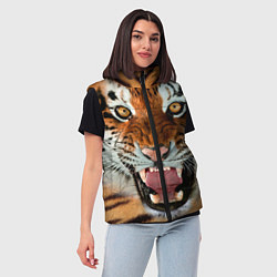 Женский жилет Взгляд тигра, цвет: 3D-светло-серый — фото 2