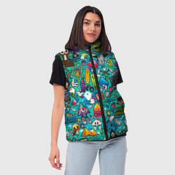 Женский жилет Стикербомбинг, цвет: 3D-черный — фото 2