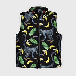 Женский жилет Обезьянки и бананы, цвет: 3D-красный