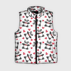 Женский жилет Любимые панды, цвет: 3D-светло-серый