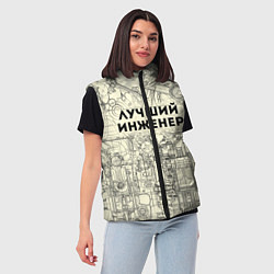 Женский жилет Лучший инженер, цвет: 3D-светло-серый — фото 2