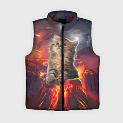 Женский жилет Кот на вулкане