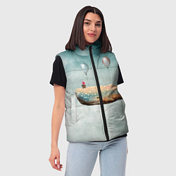 Женский жилет Летящий кит, цвет: 3D-красный — фото 2
