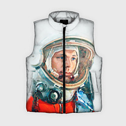 Женский жилет Гагарин в полете, цвет: 3D-светло-серый