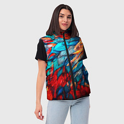 Женский жилет Перья, цвет: 3D-красный — фото 2