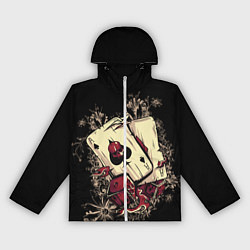Ветровка с капюшоном женская Карты дьявола, цвет: 3D-белый