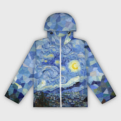 Ветровка с капюшоном женская Звездная ночь, цвет: 3D-белый
