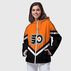 Ветровка с капюшоном женская NHL: Philadelphia Flyers, цвет: 3D-белый — фото 2