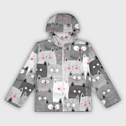 Ветровка с капюшоном женская Котейки 2, цвет: 3D-белый