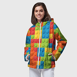 Ветровка с капюшоном женская Лего конструктор, цвет: 3D-белый — фото 2