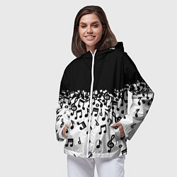 Ветровка с капюшоном женская Поглощение музыкой, цвет: 3D-белый — фото 2