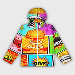 Ветровка с капюшоном женская Pop Art, цвет: 3D-белый