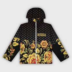 Ветровка с капюшоном женская Russia: black edition, цвет: 3D-белый