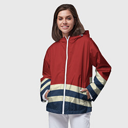 Ветровка с капюшоном женская Волны в море, цвет: 3D-белый — фото 2