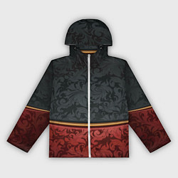 Ветровка с капюшоном женская Узоры Black and Red, цвет: 3D-белый