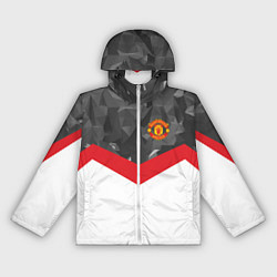 Ветровка с капюшоном женская Man United FC: Grey Polygons, цвет: 3D-белый