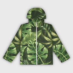 Ветровка с капюшоном женская Доисторический лес, цвет: 3D-белый