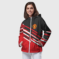Ветровка с капюшоном женская Man UTD FC: Sport Line 2018, цвет: 3D-белый — фото 2