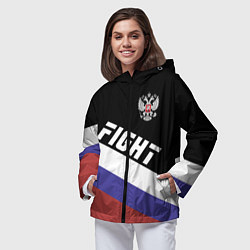 Ветровка с капюшоном женская Fight Russia, цвет: 3D-черный — фото 2