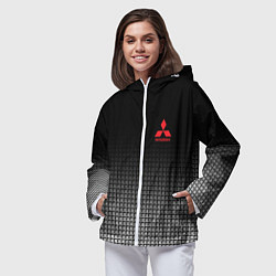 Ветровка с капюшоном женская MITSUBISHI SPORT, цвет: 3D-белый — фото 2