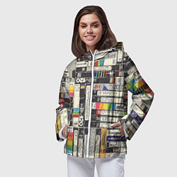 Ветровка с капюшоном женская VHS-кассеты, цвет: 3D-белый — фото 2