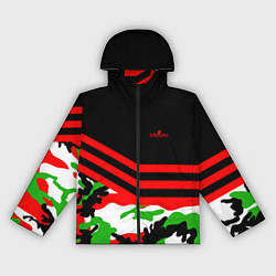 Ветровка с капюшоном женская CS:GO Red Camo, цвет: 3D-черный