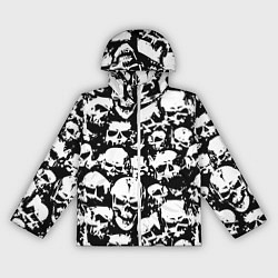 Ветровка с капюшоном женская Черепа ужаса, цвет: 3D-белый