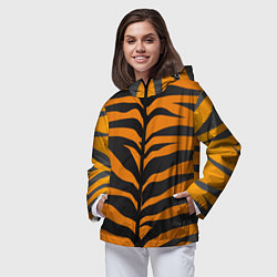 Ветровка с капюшоном женская Шкура тигра, цвет: 3D-черный — фото 2