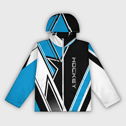 Ветровка с капюшоном женская Hockey black blue white, цвет: 3D-белый
