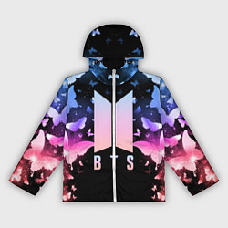 Ветровка с капюшоном женская BTS: Black Butterflies, цвет: 3D-белый
