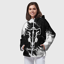 Ветровка с капюшоном женская ЧЁРНЫЙ КЛЕВЕР, цвет: 3D-белый — фото 2