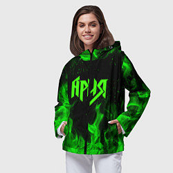 Ветровка с капюшоном женская АРИЯ, цвет: 3D-черный — фото 2