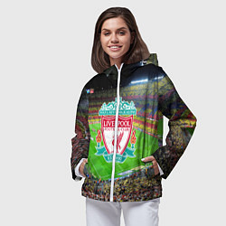 Ветровка с капюшоном женская FC Liverpool, цвет: 3D-белый — фото 2