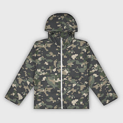 Ветровка с капюшоном женская Пиксельный камуфляж, цвет: 3D-белый