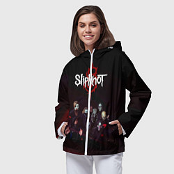 Ветровка с капюшоном женская Slipknot, цвет: 3D-белый — фото 2