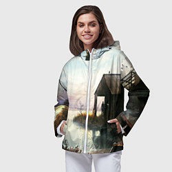 Ветровка с капюшоном женская STALKER, цвет: 3D-белый — фото 2