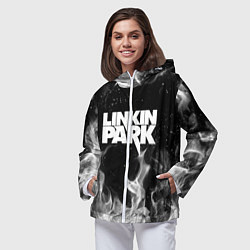 Ветровка с капюшоном женская LINKIN PARK, цвет: 3D-белый — фото 2