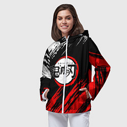 Ветровка с капюшоном женская KIMETSU NO YAIBA, цвет: 3D-белый — фото 2