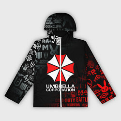 Ветровка с капюшоном женская RESIDENT EVIL UMBRELLA CORP, цвет: 3D-белый