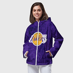 Ветровка с капюшоном женская LA LAKERS, цвет: 3D-белый — фото 2