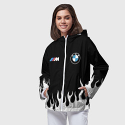 Ветровка с капюшоном женская BMW БМВ, цвет: 3D-белый — фото 2