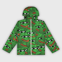 Ветровка с капюшоном женская Pepe The Frog, цвет: 3D-белый