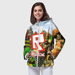Ветровка с капюшоном женская ROBLOX, цвет: 3D-белый — фото 2