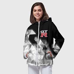 Ветровка с капюшоном женская NISSAN GTR, цвет: 3D-белый — фото 2