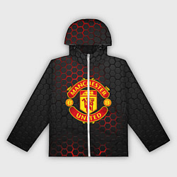Ветровка с капюшоном женская МАНЧЕСТЕР ЮНАЙТЕД, цвет: 3D-белый