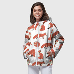 Ветровка с капюшоном женская Лисий хвост, цвет: 3D-белый — фото 2
